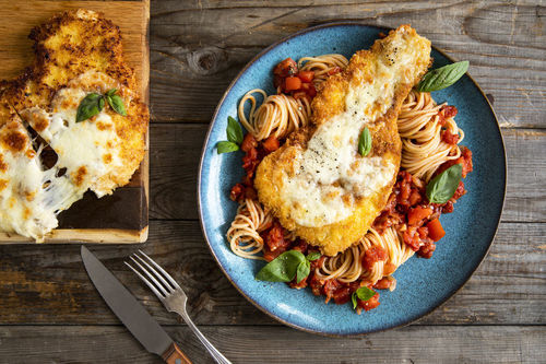 Mozzarella-Hähnchenschnitzel