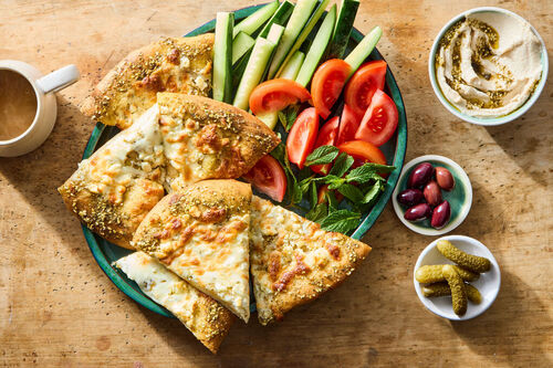 Cheesy Za'atar Manakish