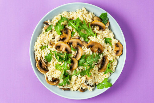 Veganes Pilzrisotto mit Hefeflocken
