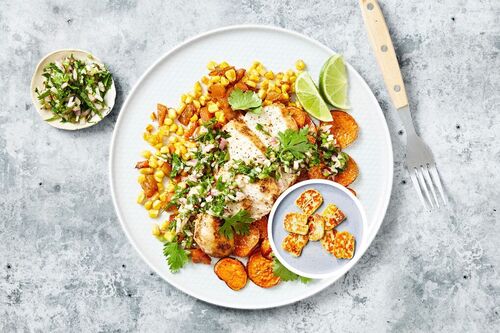 Cumin-Lime Haloumi and Corn