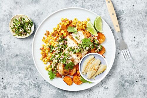 Cumin-Lime Fish and Corn