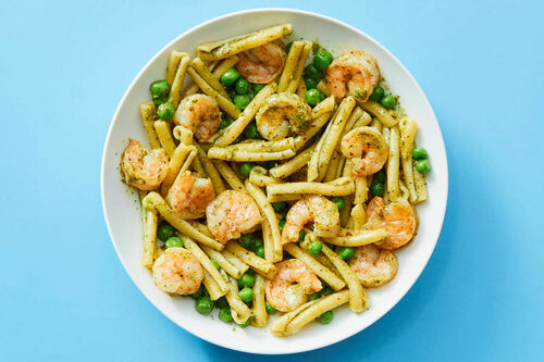 Pesto Pasta with Large Shrimp
