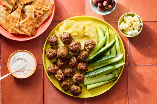 Mezze Platter! Lamb Meatballs & Skordalia