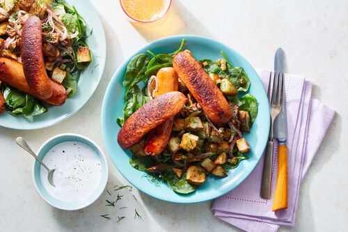 Seared Bratwurst & German-Style Potato Salad