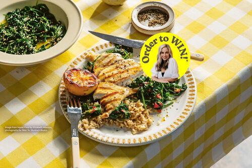Simple Plate of Chicken, Greens and Rice