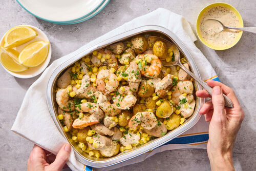 Cajun Jumbo Shrimp & Sausage Boil