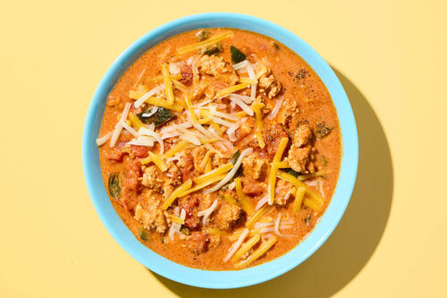 Creamy Chicken Taco Soup with Double Chicken!