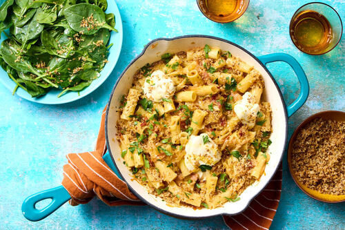 Caramelized Sauerkraut & Bacon Rigatoni