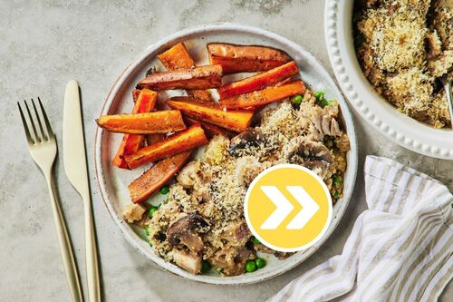 Crunchy Cheesy Chicken-Mushroom Bake