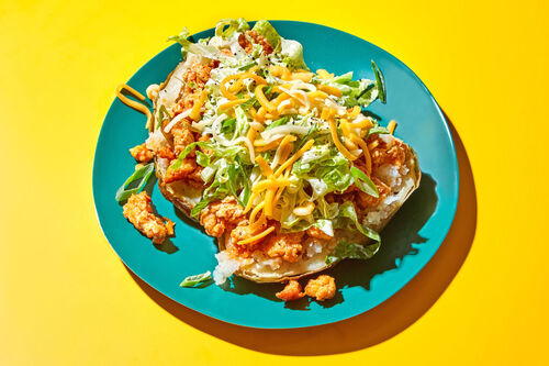 Buffalo Beef Stuffed Baked Potato