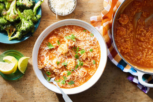 Baked Shrimp Risotto with Jumbo Shrimp