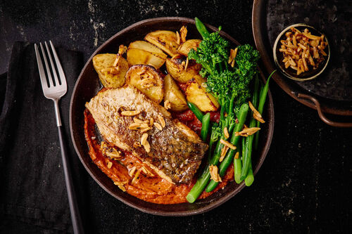 Crispy Skin Barramundi and Romesco Sauce