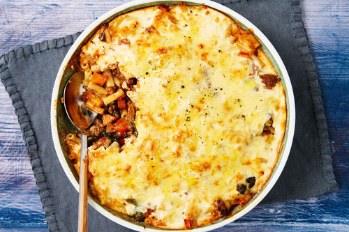 Greek-Style Beef and Pasta Bake