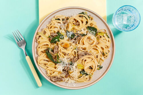 Tagliatelle met vegetarisch gehakt