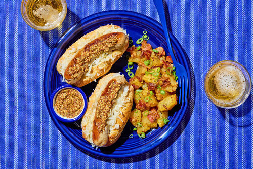 Oktoberfest! Bratwurst on DIY Pretzel Buns
