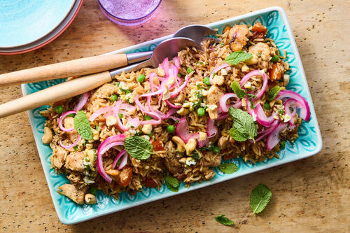 One-Pot Rice Pulao with Double Chicken