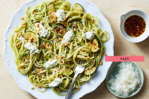 Zucchini Noodles with basil and pine nuts