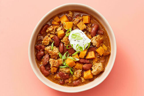 Smoky Chipotle Turkey & Sweet Potato Chili