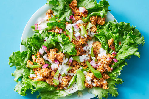 Lettuce Cups with Readymade Buffalo Chicken