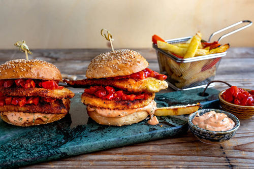 Veganer „Chicken“-Katsu-Burger