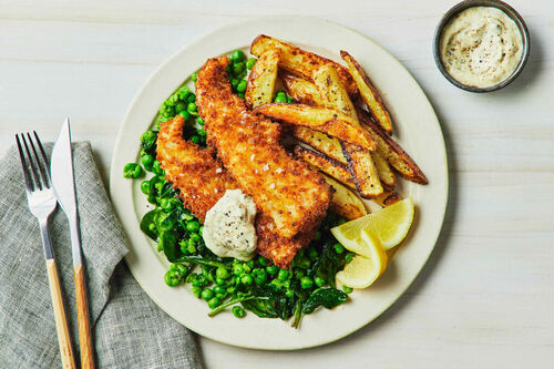 Crumbed Basa and Chips