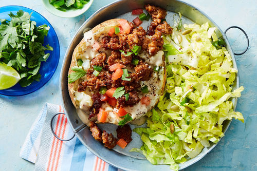 Chorizo Queso Fundido Baked Sweet Potato