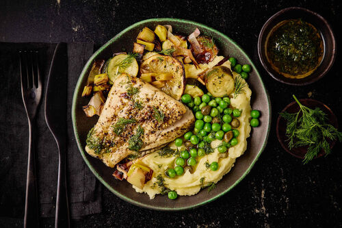 Baked Lemon-Dill Barramundi and Mash