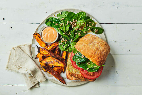 Easy Sriracha Veggie Burgers
