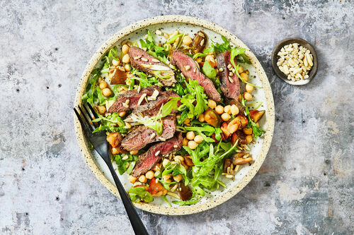 Fast Chickpea and Beef Salad