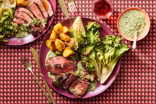 Seared Ribeye with Italian Salsa Verde