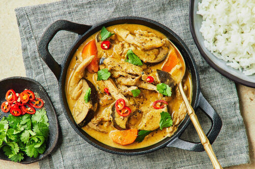 Thai Red Chicken Thighs and Eggplant Curry