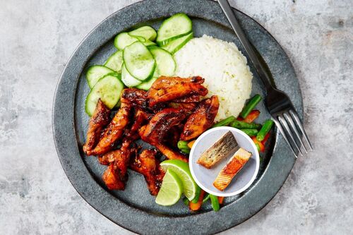 Hoisin-Glazed Salmon and Coconut Rice