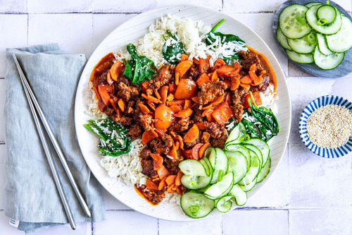 Koreaans gehaktpannetje met gochujang