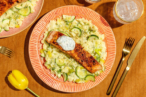 Zalmfilet met Griekse kruiden
