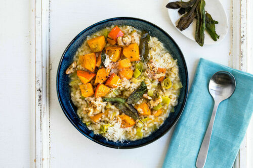 Feines Kürbis-Lauch-Risotto