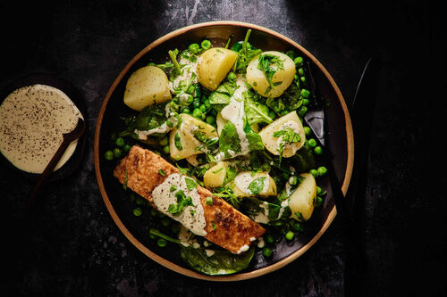 Roast Salmon and Herbed Potatoes