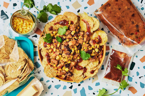 Chicken Chilli Nachos with Salsa and Cheese