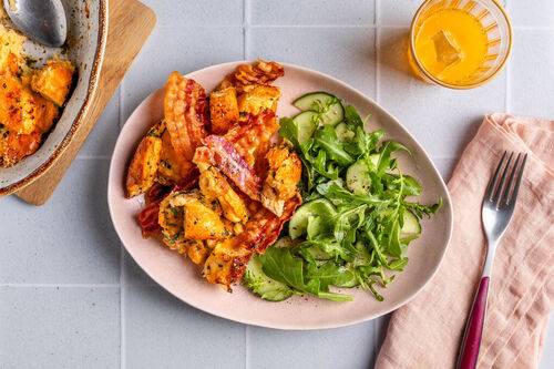 Strata uit de oven voor morgenochtend
