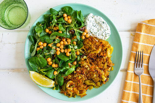 Groenterösti met bieslookdip