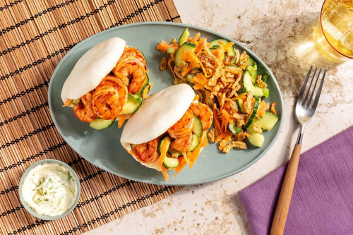 Bao buns met sambalgarnalen