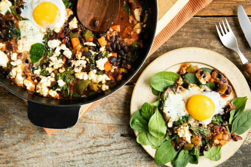 Shakshuka met feta en ei
