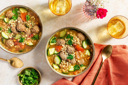 Sardinische minestrone met kipgehaktballetjes