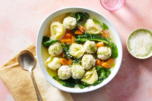 Tortelloni & Pesto Chicken Meatballs