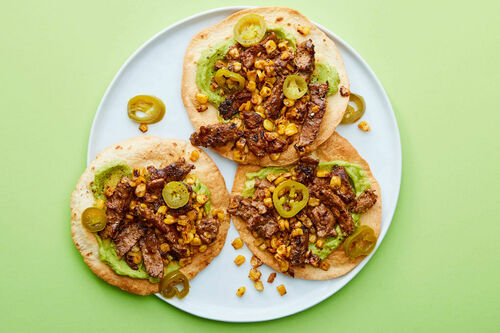 Beef Strip & Corn Tostadas