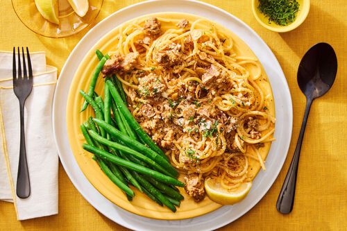 Chorizo Carbonara with Gluten Free-Fettuccine