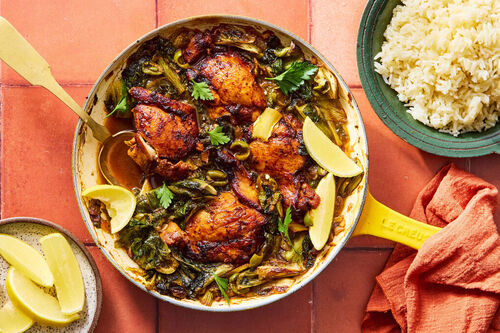 Braised Paprika Chicken Thighs & Escarole