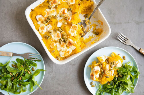 Sauerkraut-Kürbis-Auflauf mit Feta