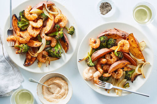 Harissa Jumbo Shrimp Pan-Roast