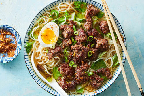 Braised Beef Noodle Soup with Bok Choy