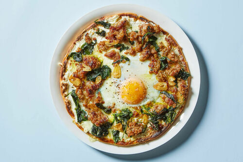 Sausage, Spinach & Ricotta Flatbread